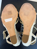Pre Loved Chanel Beige Quilted Suede Wedge Sandals UK 6 (excellent)