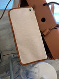 Hermes Herbag Satchel Cabin Size 50 in Beige Canvas and Tan Leather