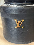Louis Vuitton Beaubourg Black Leather Ankle Boots Knit Cuffs UK 6