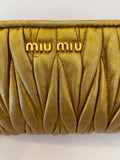 Pre Loved Miu Miu Matelasse Gold Wristlet Clutch Bag