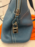 Pre Loved Hermes Bolide in Blue Jean Leather with Palladium Hardware