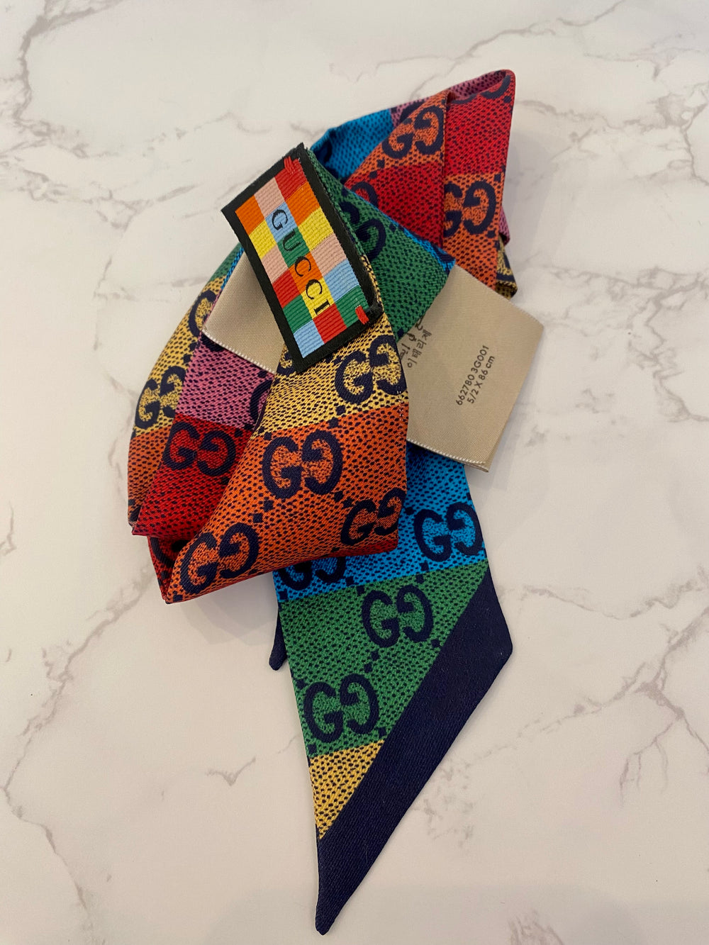 Pre Loved Gucci GG Multicolour Silk Neck Tie
