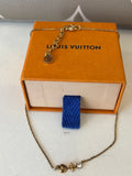 Pre Loved Louis Vuitton Petit Louis Necklace in gold tone featuring LV circle & flower charms