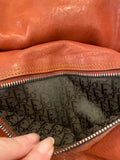 Pre Loved Dior Vintage 2006 Gaucho Shoulder Bag in Rust Leather