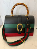 Pre Loved Gucci Tricolour Large Dionysus Bamboo Top Handle