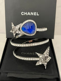 Pre Loved Chanel Ruthenium & Blue Crystal Star Bracelet 2022 collection by Virginie Viard (as new)