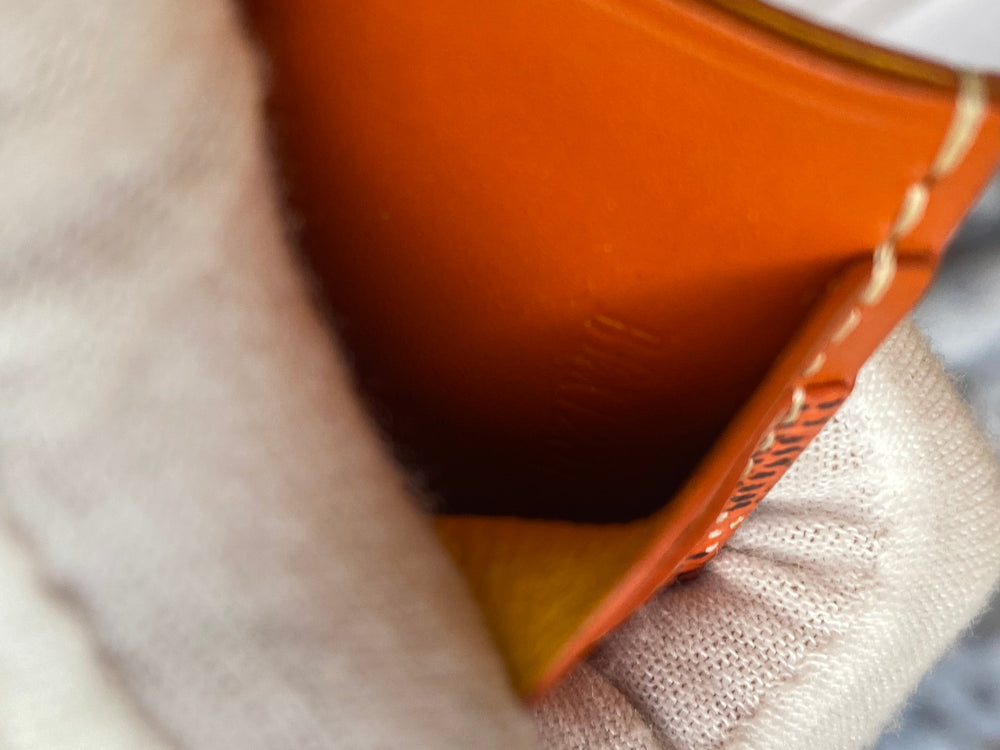 Pre Loved Goyard Saint-Sulpice Card Wallet in Orange - excellent
