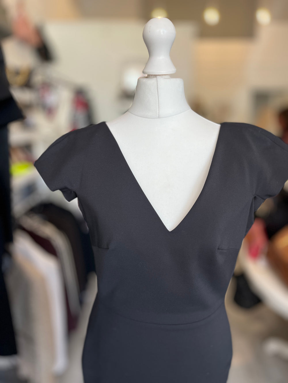 Pre Loved Victoria Beckham Black Bodycon Dress size uk 8