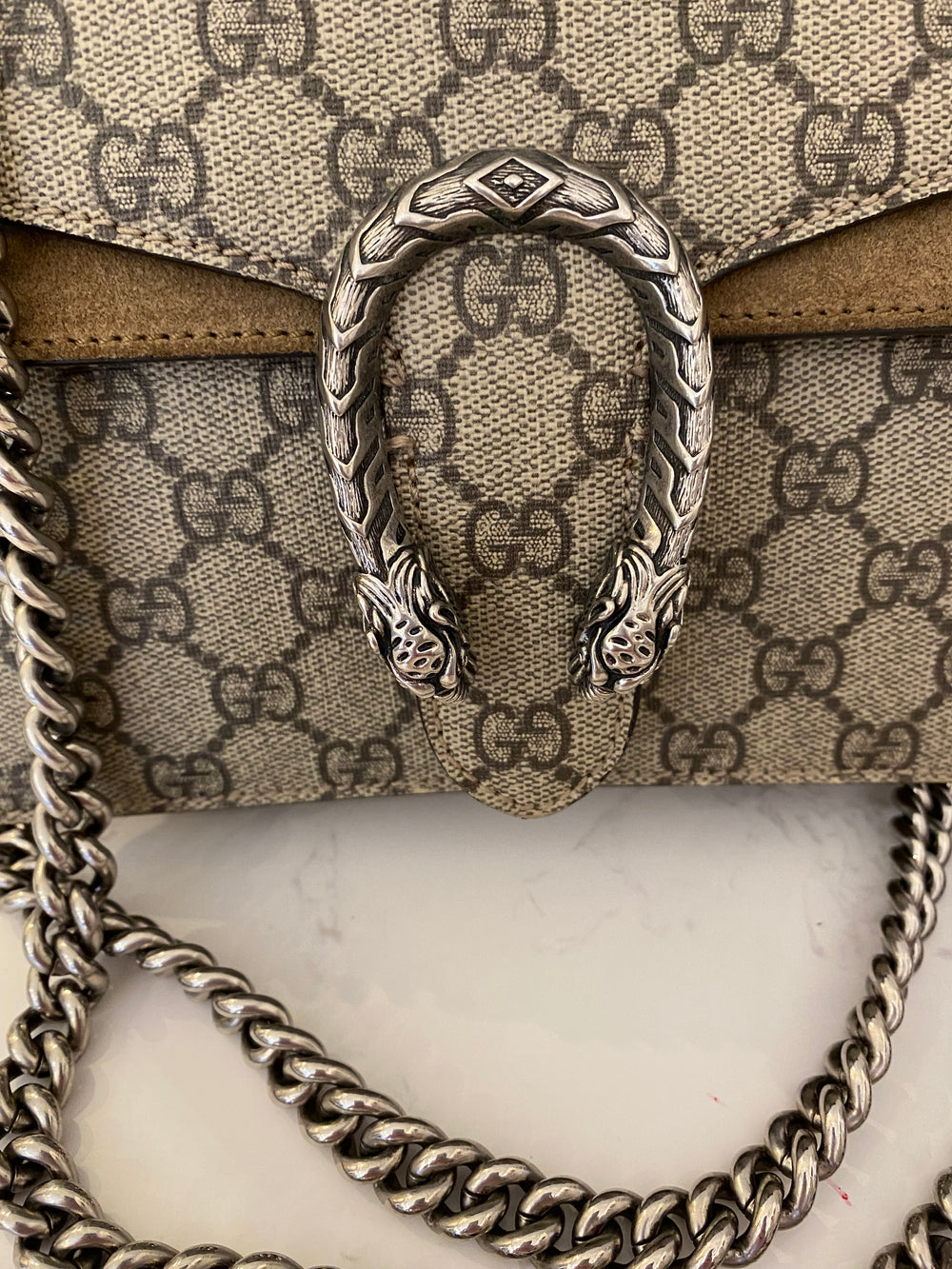 Pre Loved Gucci Dionysus GG Supreme Canvas Shoulder/Crossbody Small Bag