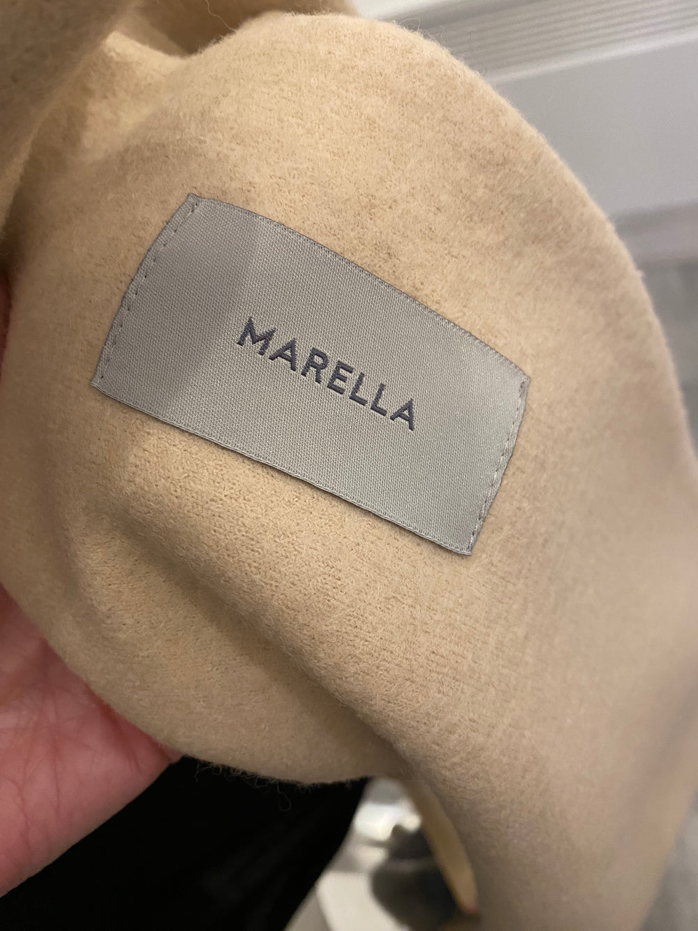 Pre Loved Marella Light Beige Wool Coat uk10