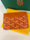 Pre Loved Goyard Saint-Sulpice Card Wallet in Orange - excellent
