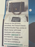 Pre Loved Chanel Double Flap Jumbo in Black Caviar Leather (excellent)