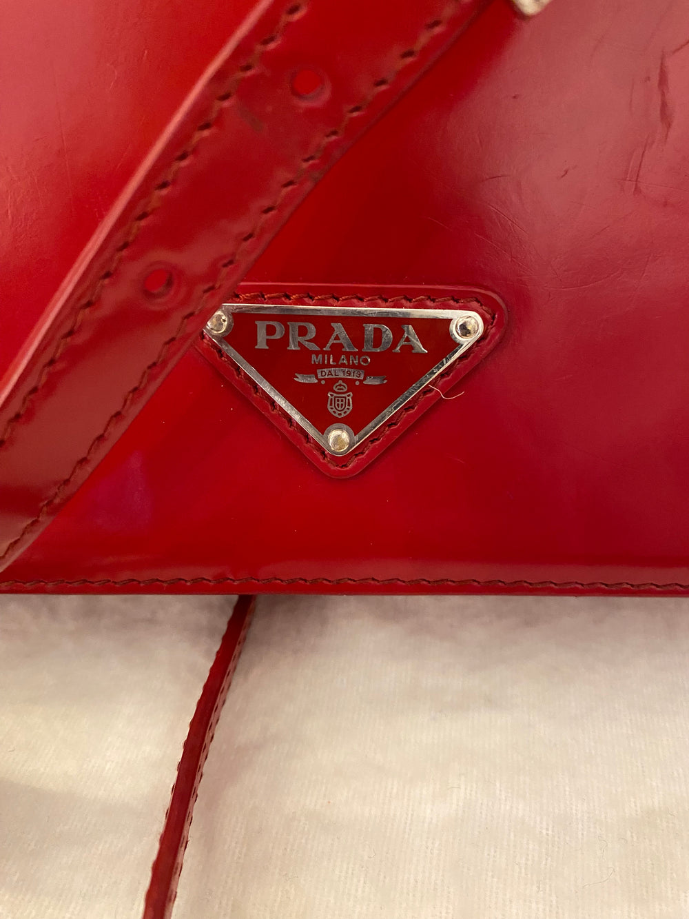 Pre Loved Prada Red Satchel Bag