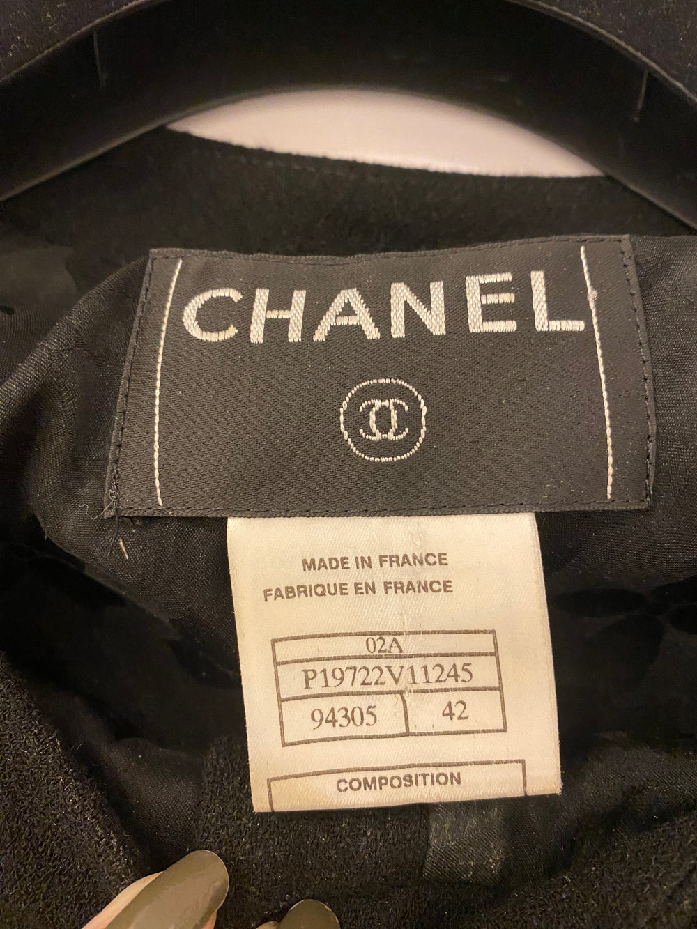 Pre Loved Chanel Wool Crepe Jacket size 42 uk14