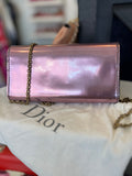 Dior J’Adior Wallet on Chain in Metallic Pink