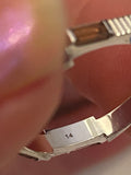 Pre Loved Gucci Link to Love White Gold Ring With Pink Tourmaline size N-O