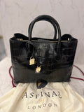 Pre Loved Aspinal of London Embossed Leather Small Tote Bag (new)