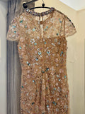 Pre Loved Self Portrait Champagne Sequin Embroidered Midi Dress UK 8 (new)