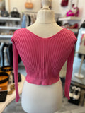 Jacquemus Pink Ribbed Cardigan Fr 34 UK 6