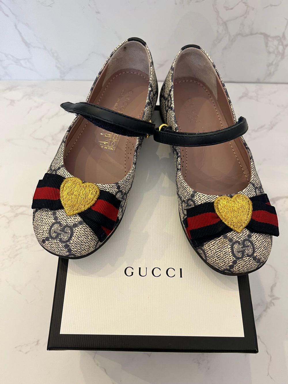 Preloved Girl’s GG Monogram Ballerina Flats size 25