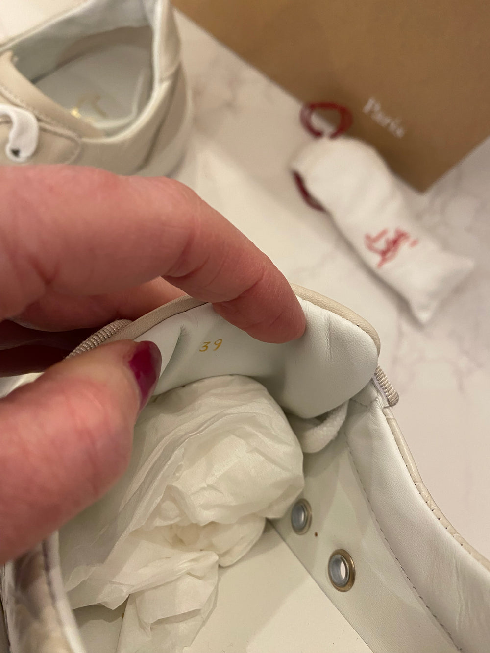 Pre Loved Christian Louboutin Vierissima Orlato Sneakers Cream UK 6 (new)