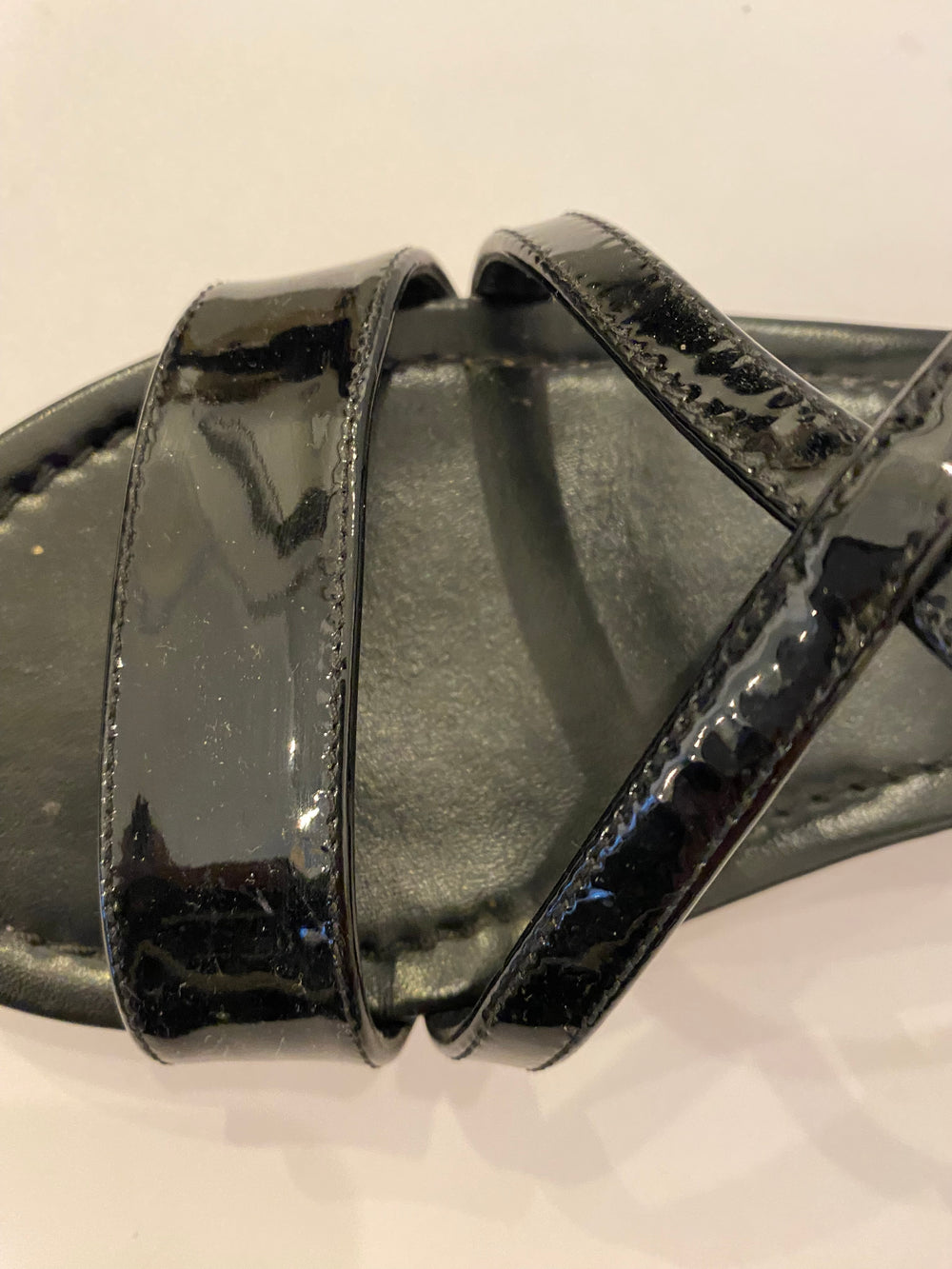 Pre Loved Prada Black Patent & Cork Sandals UK 5.5