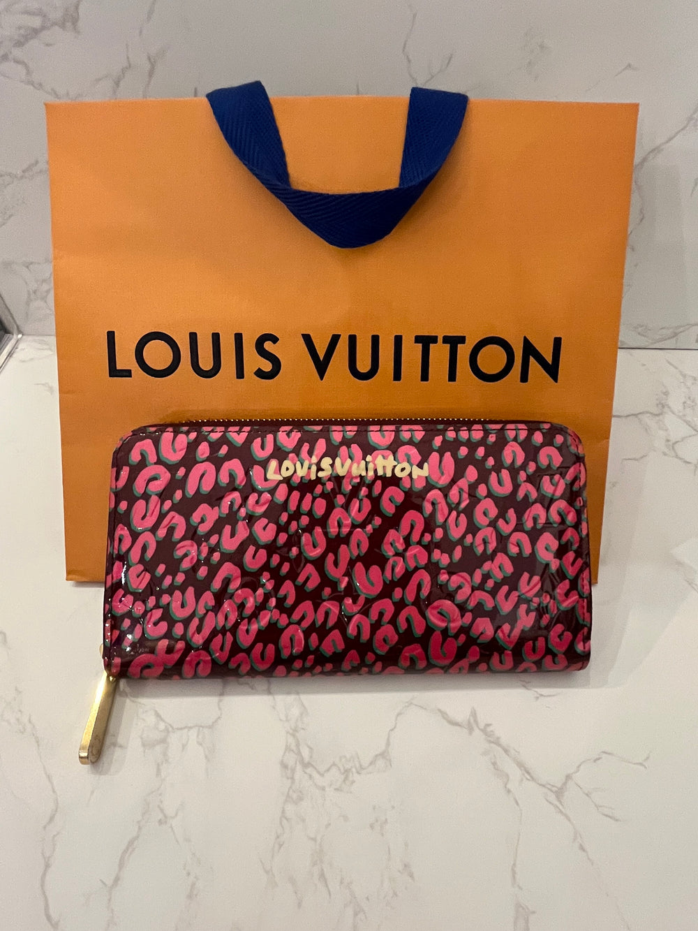 Pre Loved Louis Vuitton Stephen Sprouse Monogram Vernis Leopard Zippy Purse