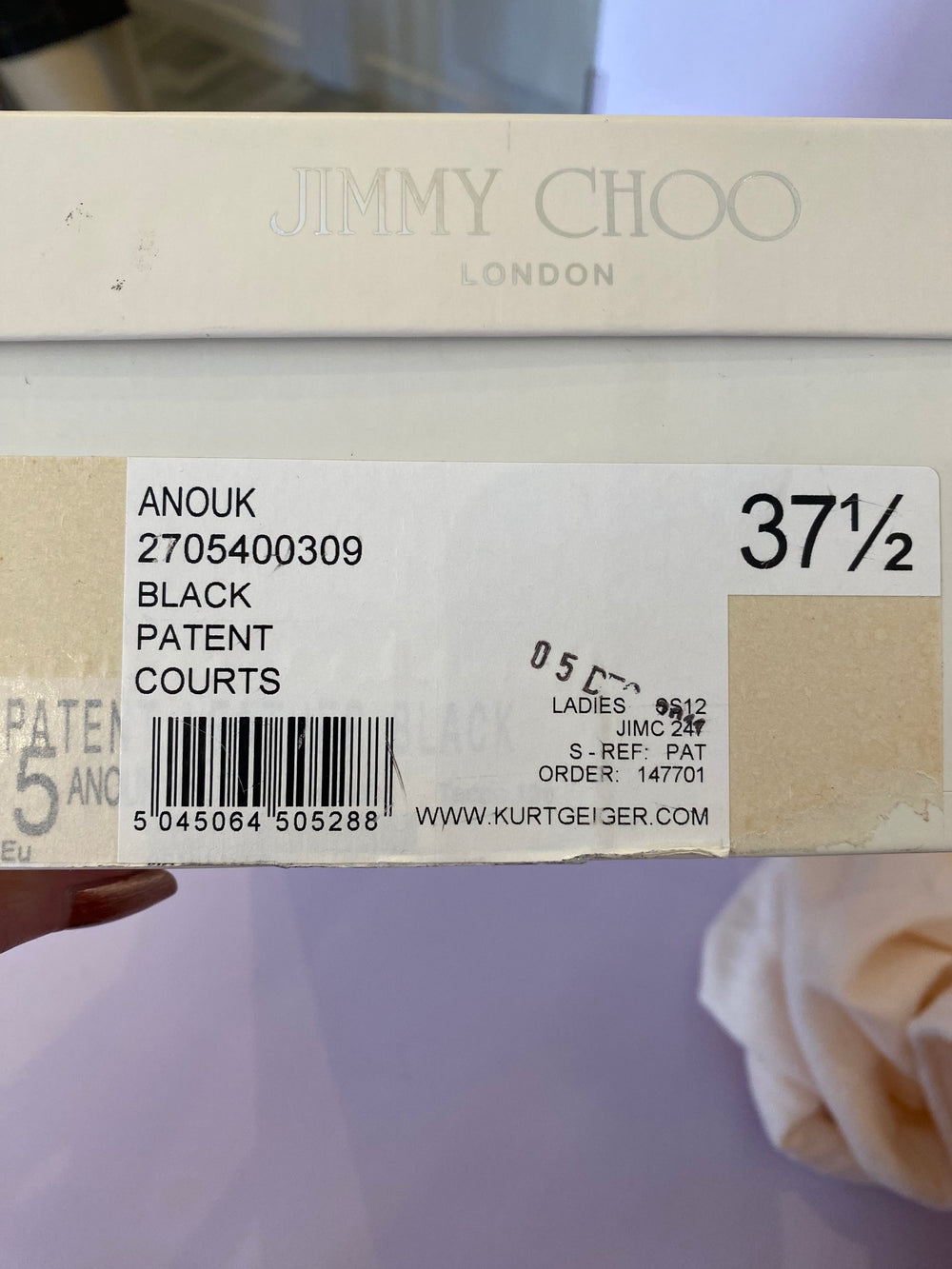 Pre Loved Jimmy Choo Anouk Black Patent Heels UK4.5 (excellent)