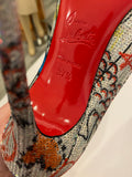 Pre Loved Christian Louboutin Decollete Silver & Multicoloured 100 Heels UK 4.5 (Excellent)