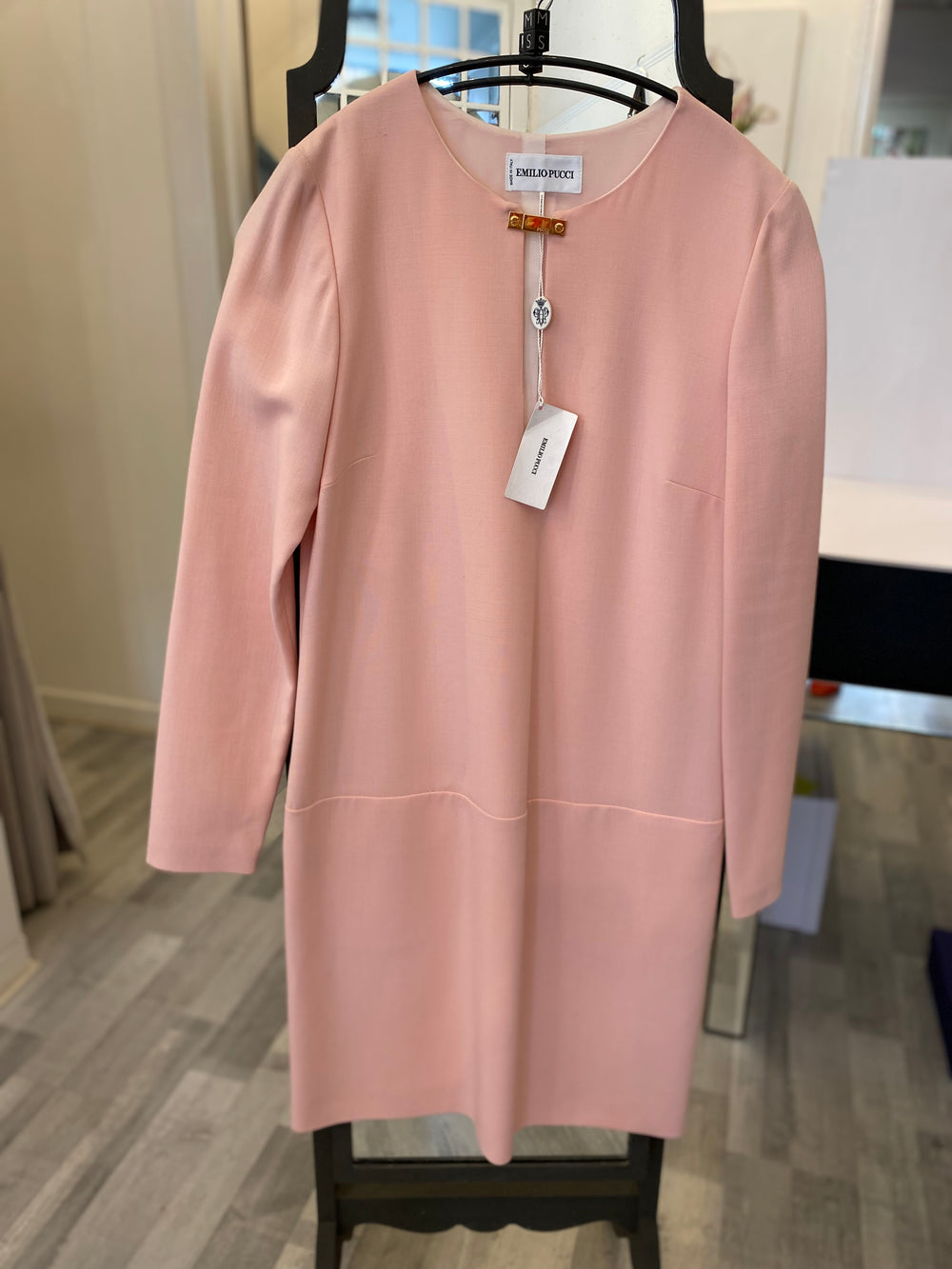 Pre Loved Emilio Pucci Pink Wool Lined Dress size 44 fits uk 10 to small 12(new)