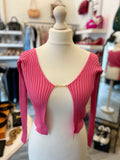 Jacquemus Pink Ribbed Cardigan Fr 34 UK 6