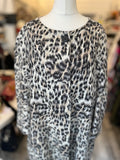 Pre Loved Chloe Linen Leopard Print Coat UK12