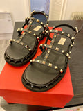 Pre Loved Valentino Garavani black rockstud sandals UK 5