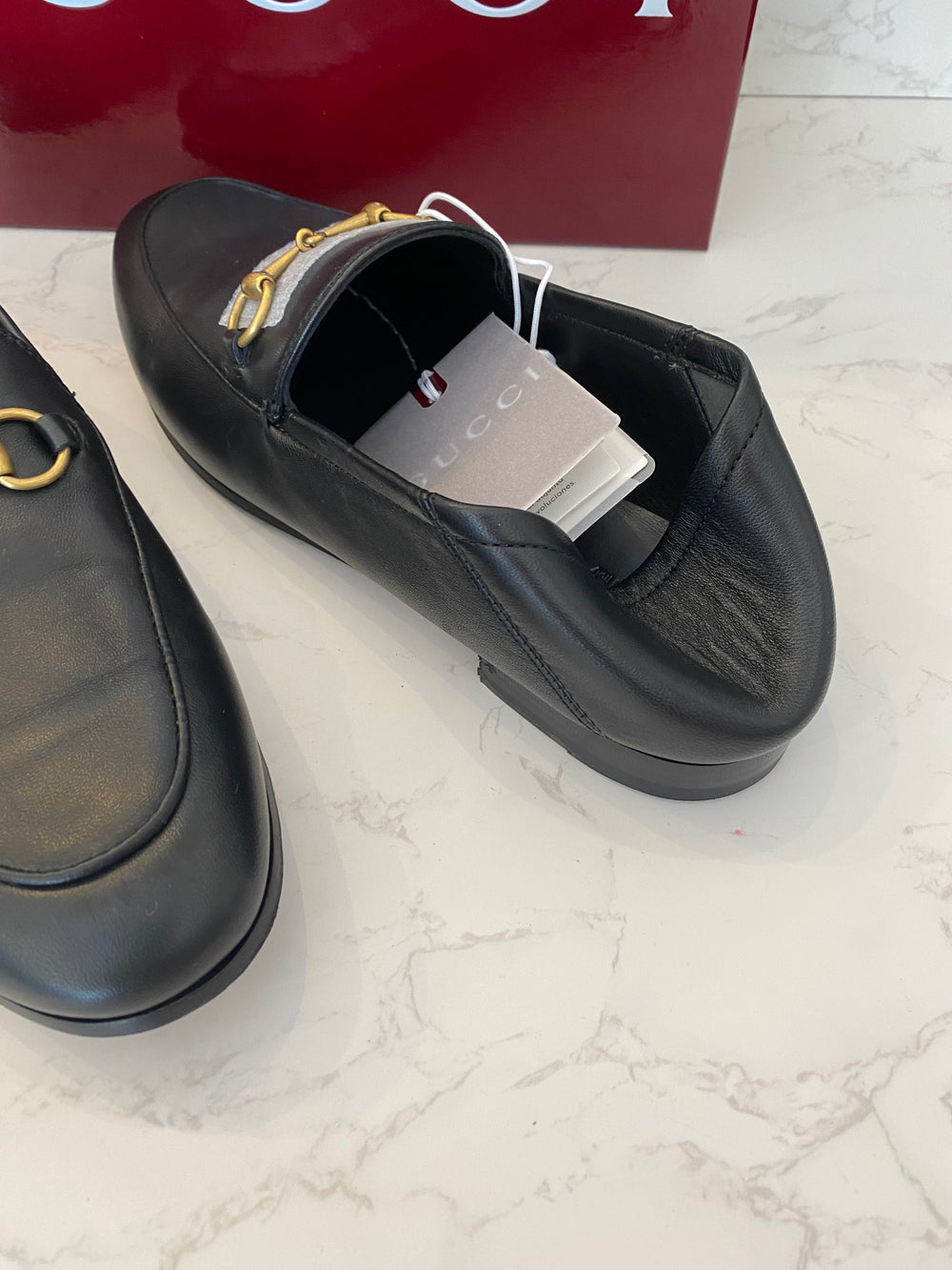 Pre Loved Gucci Brixton Black Leather Moccasins UK 6 - NEW