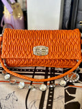 Pre Loved Miu Miu Matelasse shoulder bag with crystal strap (excellent)