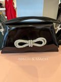 Mach and Mach Samantha Crystal Bow Black Patent Bag