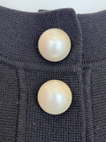 Moschino Cheap & Chic Pearl Buttons Black Knit Coat UK 14