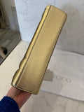 Pre Loved Jimmy Choo Avenue Gold Metallic Quilted Clutch (excellent)