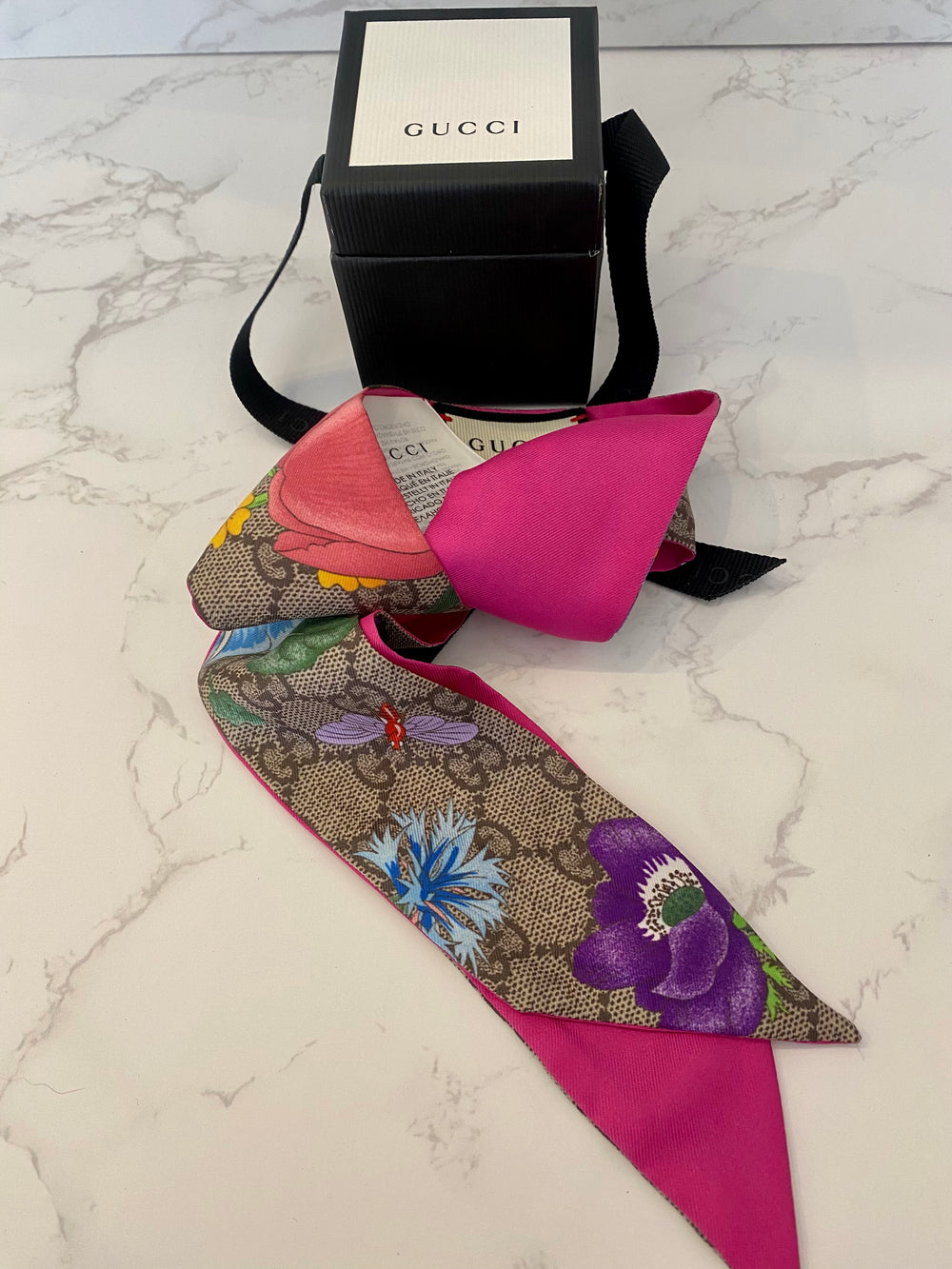 Pre Loved Gucci GG Flora Silk Neck Tie (excellent)