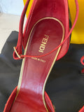 Preloved Fendi Zucca Pointed Toe Ankle Strap Heels  UK6.5