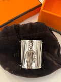 Pre Loved Hermes Horseshoe Palladium Scarf Ring (new)