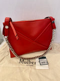 Pre Loved Mulberry M Zipped Envelope Bag in Red Leather (Excellent)