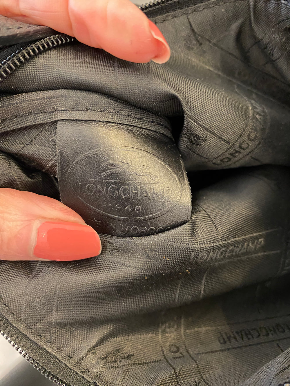Pre Loved Longchamp Black Leather Pochette (excellent)
