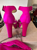 Pre Loved Jimmy Choo Socorie 120 Platform Heels UK 4.5 - Pre Loved Jimmy Choo Fuchsia Bonny Bag