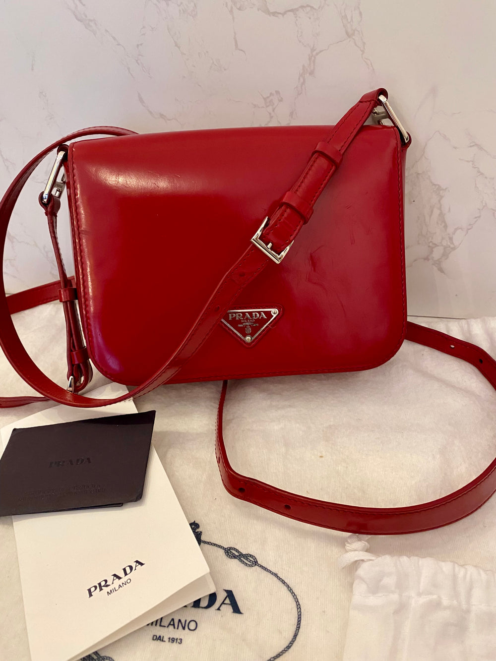 Pre Loved Prada Red Satchel Bag