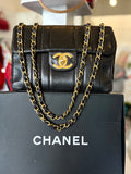 Chanel Vertical Stitched CC Jumbo in Black Lambskin Leather