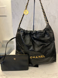 Pre Loved Chanel 22 in Black Shiny Calf Leather (new)