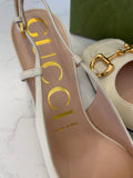Pre Loved Gucci Cream Horsebit Sandals UK 5 - NEW