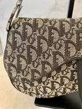 Pre Loved Christian Dior Black Oblique Saddle Bag - Vintage
