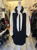 Pre Loved Chanel Black & Cream Ribbon Dress 2009 Collection (New) FR40 UK12